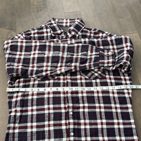 BRODY Men's Button Up Long Sleeve Collar Shirt, Pearl Snap, Navy Burgundy - Picture 11 of 13